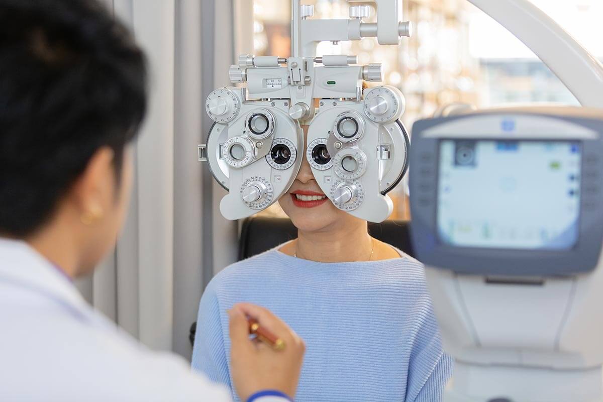 Person having an eye exam